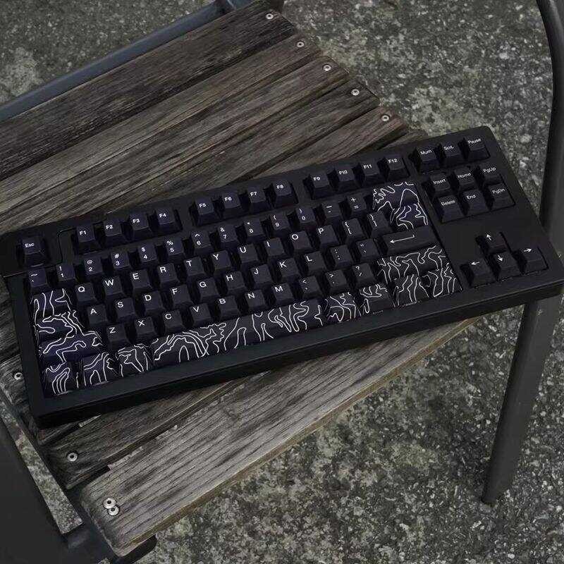 Canyon 【Keycap Only】Black theme Keycap Minimalist Black Profile PBT Five Side Sublimation with 7u