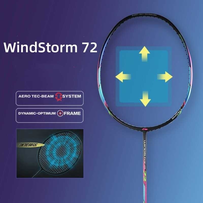 Ning Li WindStorm 72 (6U) Super Light All Carbon Fiber Badminton Racket Suitable for Offensive Play 