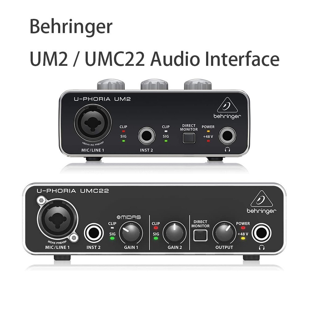 ของแท้ Behringer การ์ดเสียง U-Phoria UM2 UMC22 UMC202HD UMC204HD UMC 404HD USB พร้อมไมโครโฟน 48V Ph