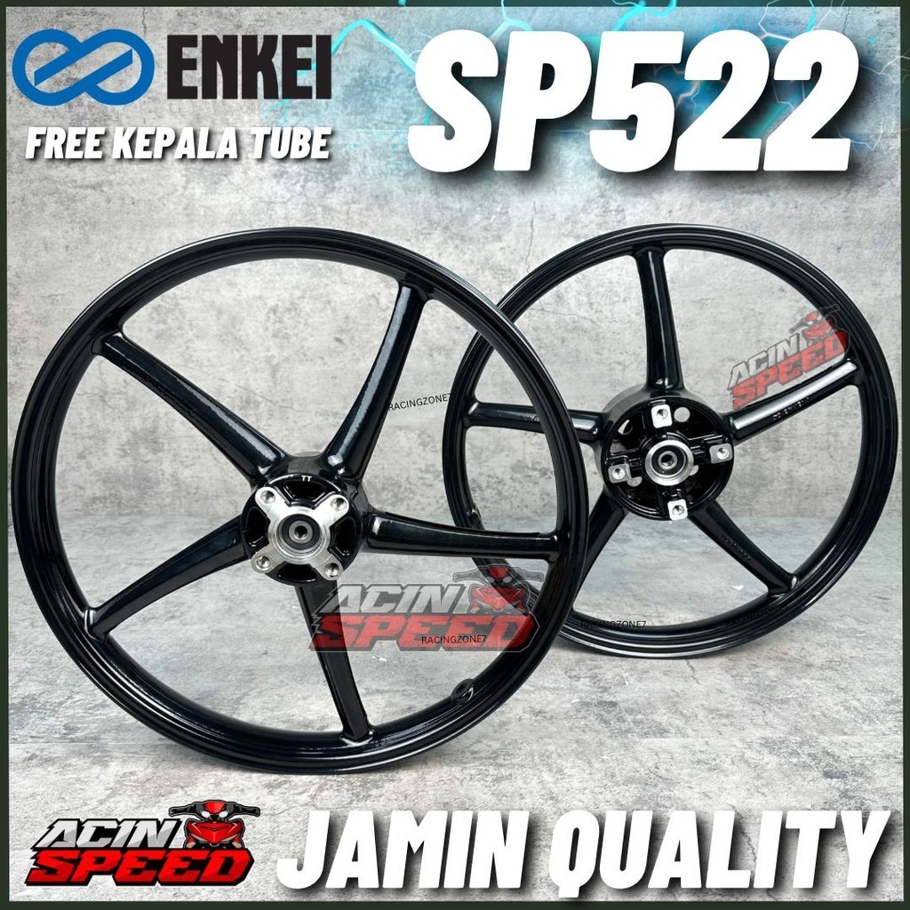 ENKEI SP522 ขอบกีฬา Y15 Y16 LC135 4S 5S V1-V8 Y125/ LC5S SRL115Fi 5L 522 ขอบกีฬาสีดําทองสีขาว/ 1.4 x