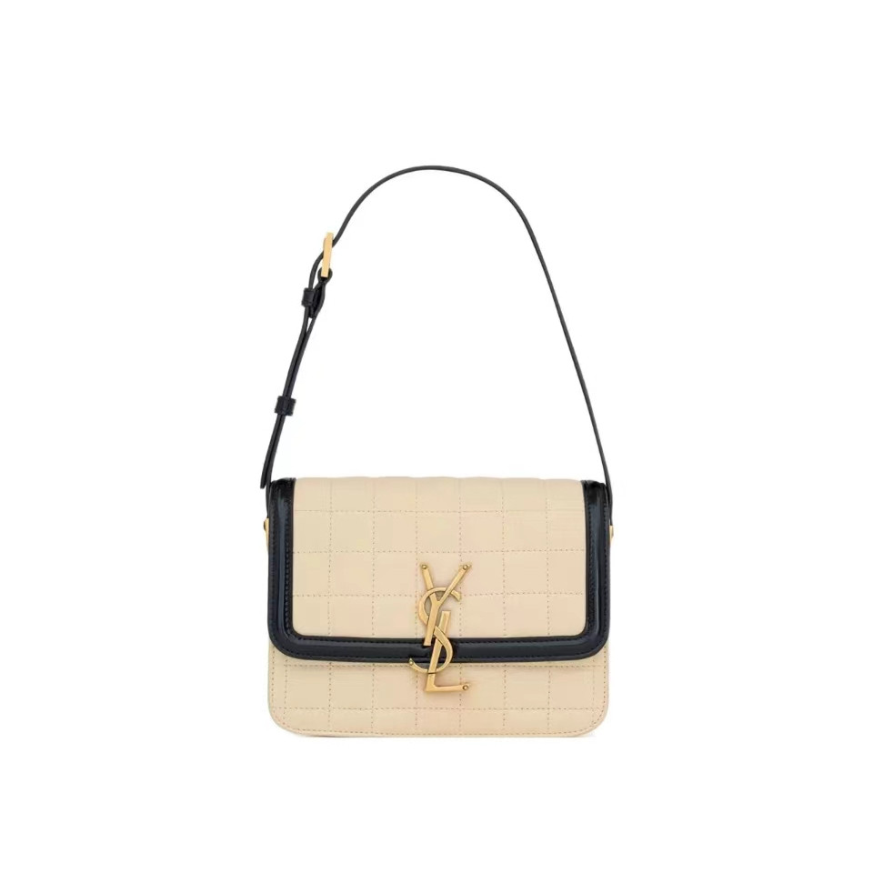 YSL/tofu bag/oblique span shoulder bag/trumpet/women's bag 100%genuine