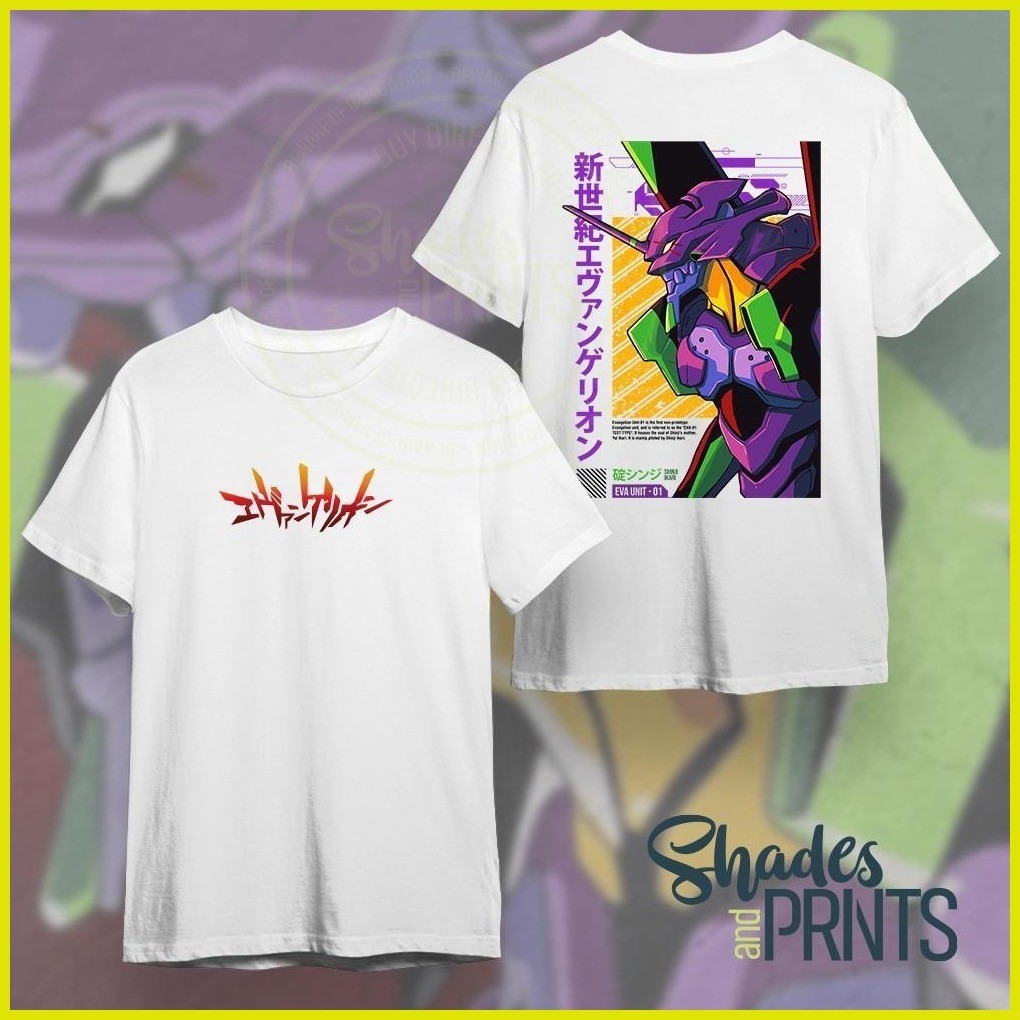 ▬ ◪ ☾ เสื้อยืดสําหรับผู้ชาย Neon Genesis Evangelion EVA-01 Manga Graphic Classic Anime Customized Un