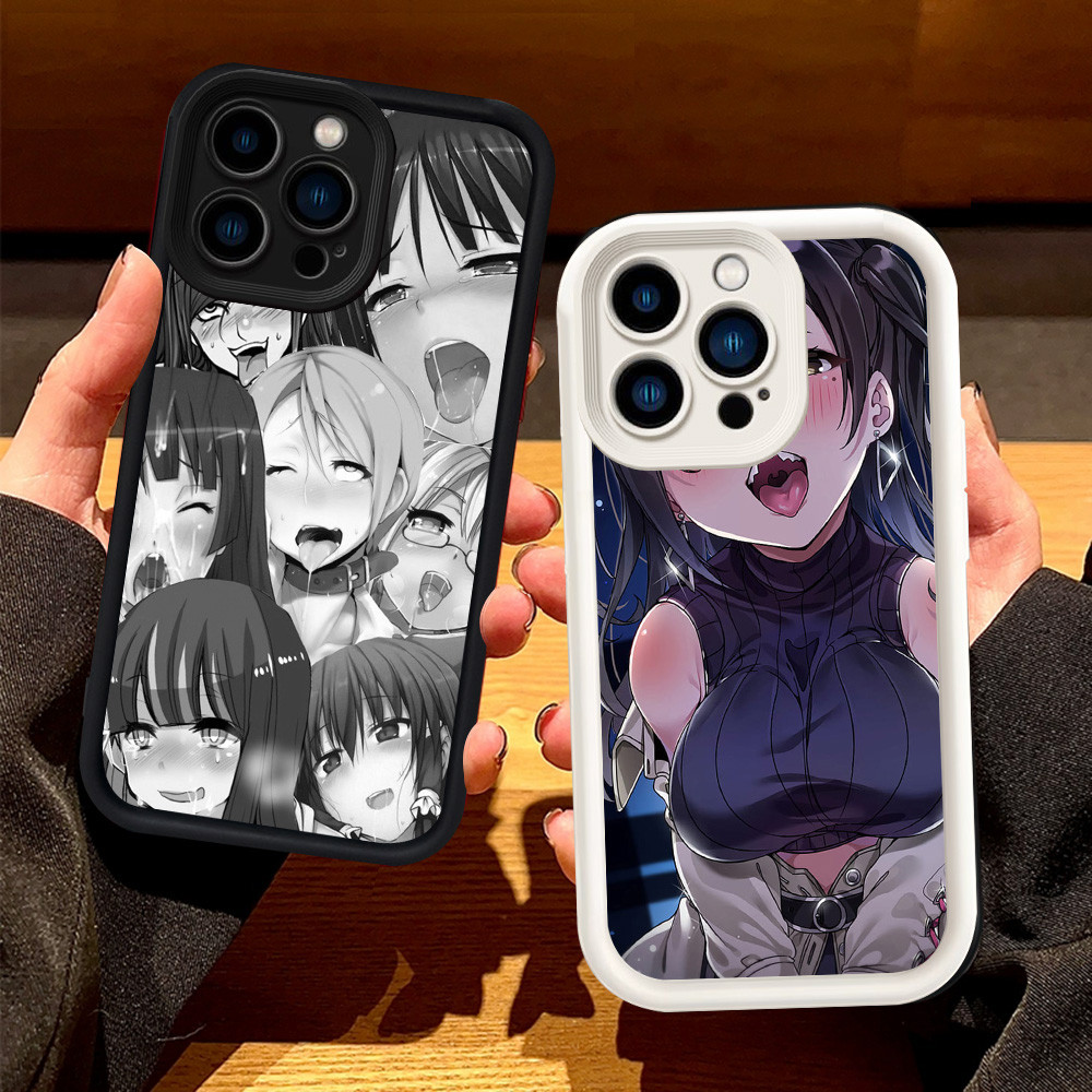 เคสสําหรับ iPhone 8 13 Pro Max Plus เคสซิลิโคน H-19 Ahegao อะนิเมะ
