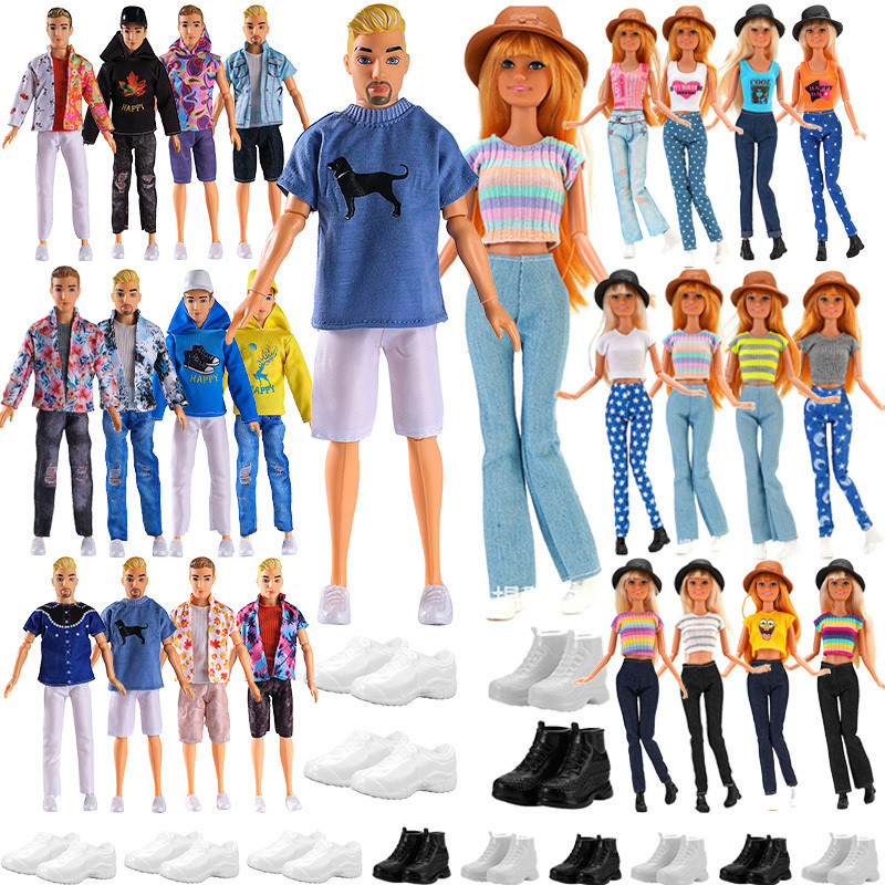 30cm Doll Clothes For Ken Fashion Shirt+Pants Hat Shoes Coat Clothes For Barbie Dolls Boy Children's