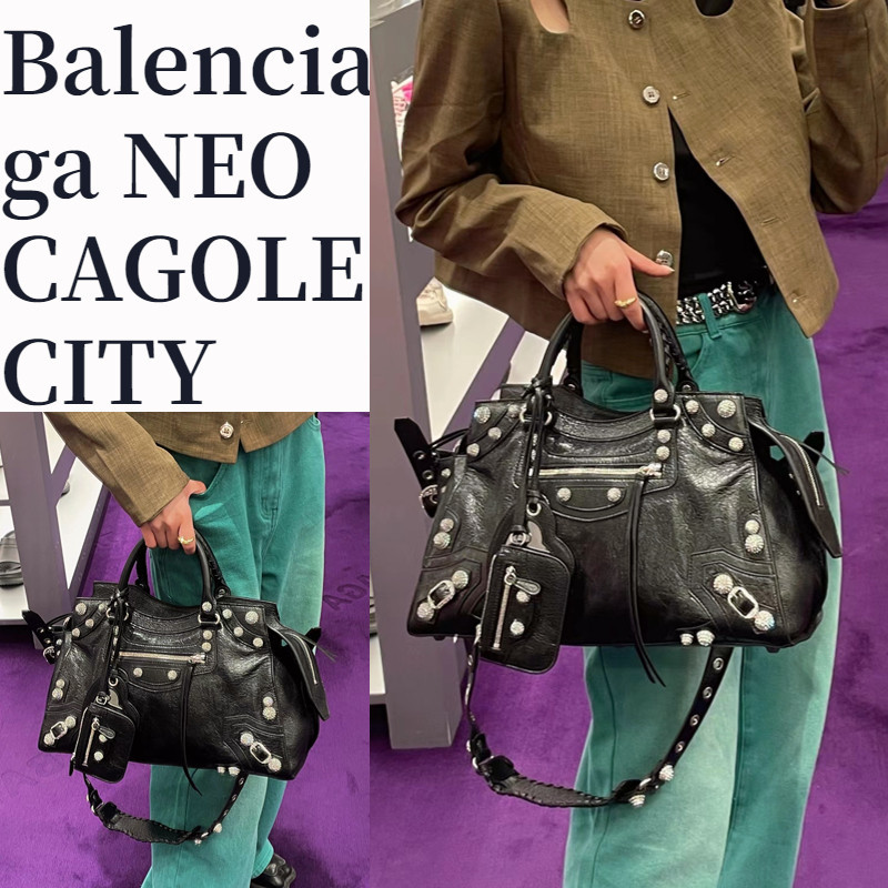 ♞Balenciaga  บาเลนซิเอก้า  NEO CAGOLE CITY กระเป๋าถือ/กระเป๋ามอเตอร์ไซค์/ใบใหญ่/ตัวแทนจัดซื้อของแท้