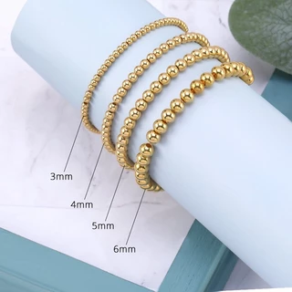 ของแท้ ลูกปัดสเตนเลส 304 ทรงกลม สีทอง สําหรับทําเครื่องประดับ สร้อยคอ สร้อยข้อมือ DIY