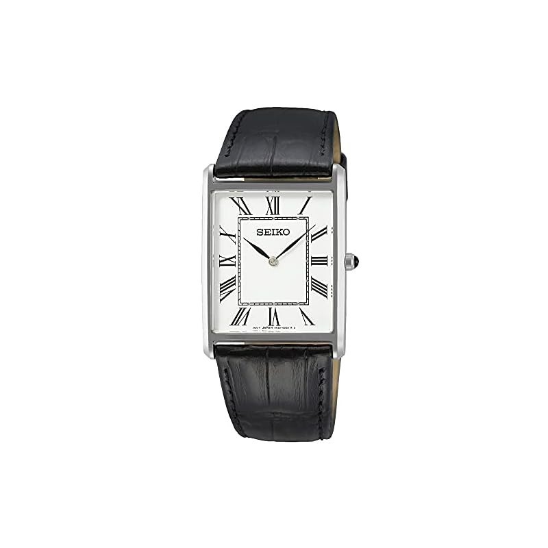 [Seiko] Seiko นาฬิกาข้อมือควอตซ์ สายหนัง หน้าปัดสีขาว และสีดํา สําหรับผู้ชาย Swr049
