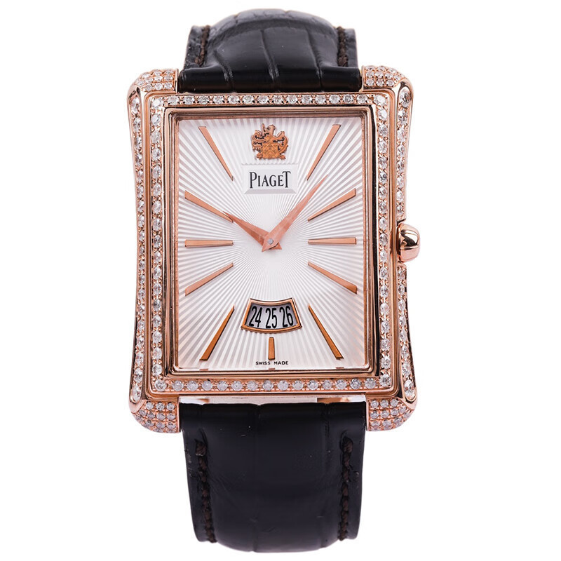 Piaget สายนาฬิกาข้อมือ ประดับเพชร เส้นผ่าศูนย์กลาง 18k สีโรสโกลด์ สีดํา G0A32121