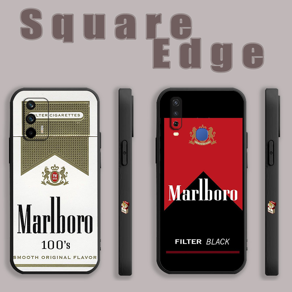 ปลอกสําหรับRealme C67 4Gหมายเหตุ50 Malboroพิมพ์ความงามสีดําสีแดงArt OW003 เคสโทรศัพท์สแควร์ขอบ