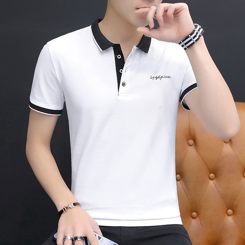 bananashop  ♞เสื้อโปโลสีพื้น เสื้อโปโล สำหรับผู้ชาย Men Polo Shirt