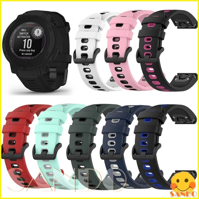 สาย Garmin Instinct 2/2 Solar 2S/2S สายนาฬิกาสมาร์ทวอทช์ พลังงานแสงอาทิตย์ Garmin Instinct 2 สายซิล