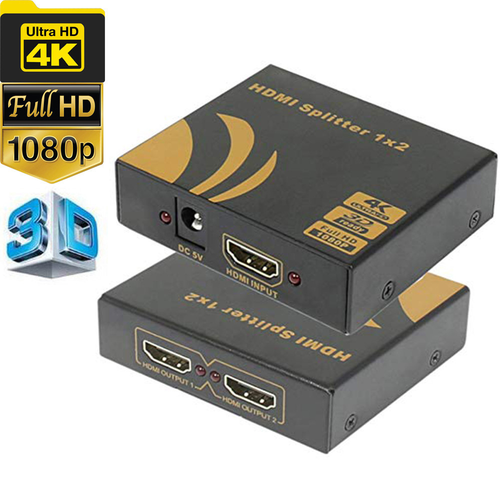 Uhd HDMI Splitter 1X2 4K HDMI 1 ใน 2 out เครื ่ องขยายเสียง repeater สําหรับ Apple TV PS4 pro UHD TV PC แล ็ ปท ็ อป