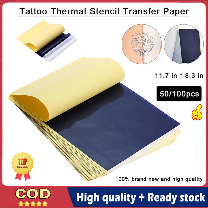 【Ready Stock】50/100 Pcs Tattoo Thermal Stencil Transfer Paper Printer Paper 11.7"×8.3" For Tatto