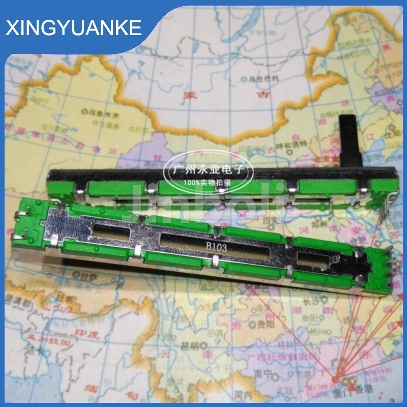 2PCS SC6080GH 75 มม.ตรงสไลด์ Potentiometer Resistor B103 10K Ohm Double Linear 6Pins Mixer Fader B10