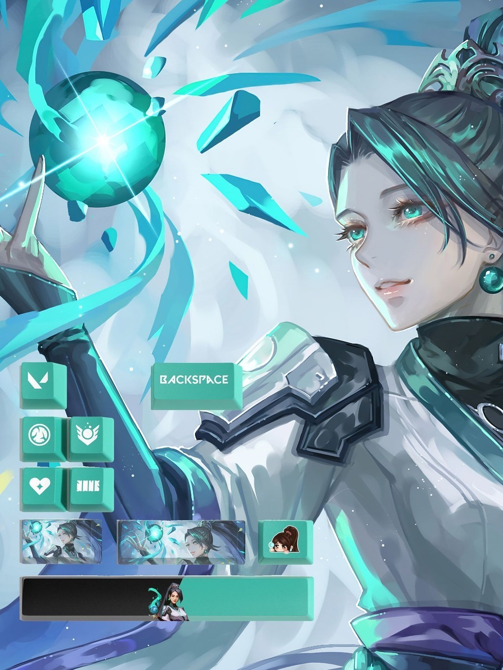 Fearless Contract Keycap Sage 10 Key Valorant Sage Keycap Valorant เกม Keycap