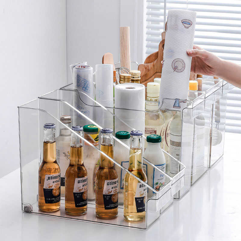 pulleys, Kitchen with pot holders, shees, plastic pots and pans, boxes, racks, kitchen cabinet stor 