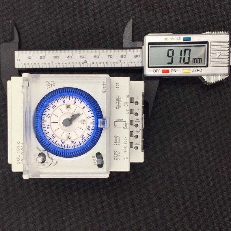 Analog Mechanical Timer 110V-220V 24 Hours Daily Programmable 15Min Setting Time Switch Relay Sul18