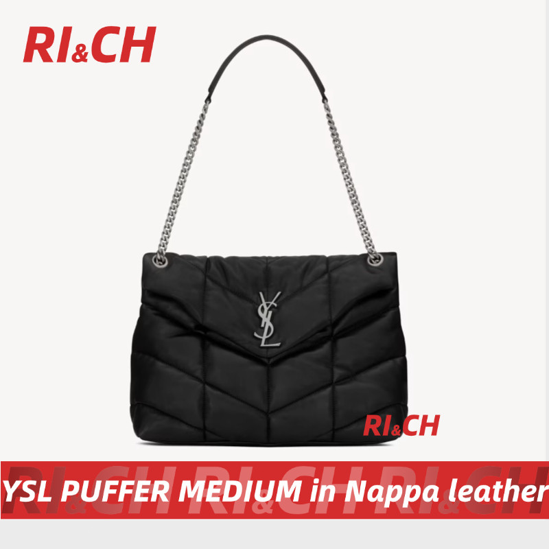 Yves Saint Laurent YSL PUFFER MEDIUM in Nappa leather Shoulder Bags กระเป๋าสะพาย #Rich ราคาถูกที่สุ