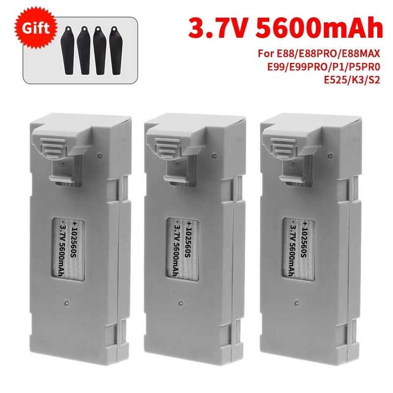 ❥ อุปกรณ์เสริมแบตเตอรี่โดรนอาร์ซี3.7V 5600Mah สำหรับ E88 E88pro Ls-E525 E99pro K3 S2 P1ขนาดเล็ก
