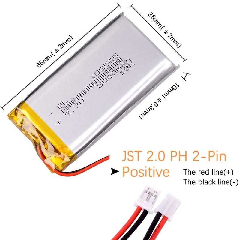 ❤️ 103665แบตเตอรี่ลิเธียมโพลิเมอร์3.7V 3000Mah JST PH ปลั๊ก2pin 2.0มม. สำหรับเรือโมเดลเรือขุดโด