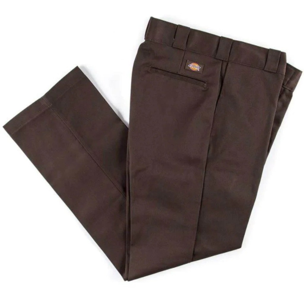 Dickies 874 กางเกงทํางาน ทรงพอดีตัว (สีน้ําตาลเข้ม)