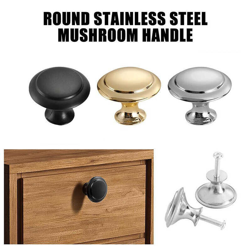 Stainless Steel Round Cabinet Handle Mushroom Drawer Handles Stainless Cabinet Single Hole Handle C
