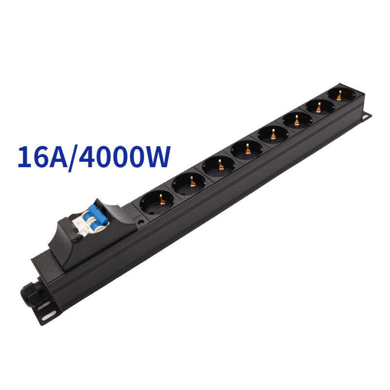 ตู้เซิร์ฟเวอร์เครือข่าย PDU 8 ซ็อกเก็ตยุโรป 16A/32A สวิตช
