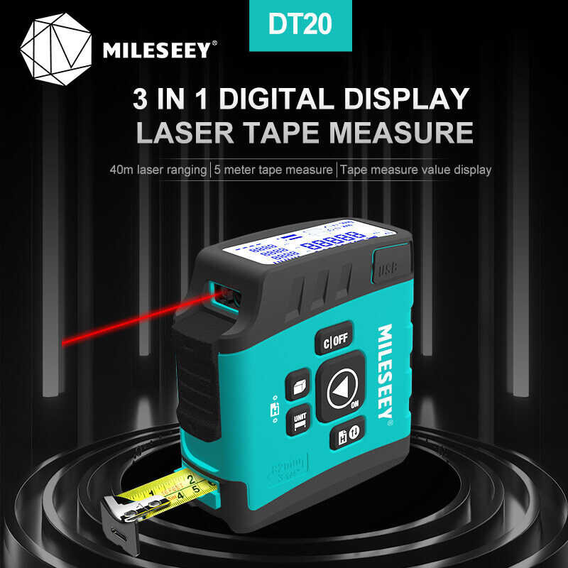 Mileseey 3-In-1 ดิจิตอลเลเซอร์เทปวัด Dt20/Dt11/Dt10 40M/60M เลเซอร์ 5 ม