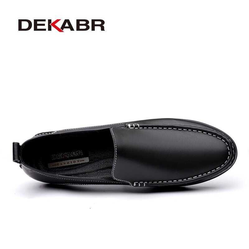 ❤ DEKARB Soft Split Leather Men Loafer Fashion Male Boat Casual Man Driving Shoes Party Wedding F