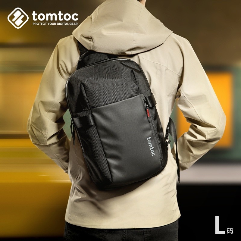 Original Tomtoc Chest bag Messenger bag  Crossbody bag  large capacity  shoulder bag multifunctiona