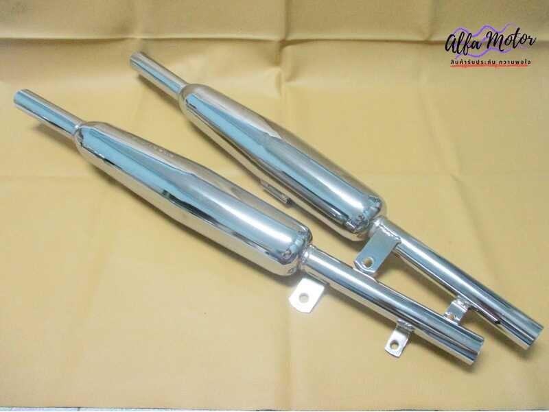 ❤ EXHAUST MUFFLER PIPE CHROME Fit For HONDA Cd125 Cd175 Ca175 #ท่อไอเสีย ท่อคู่ ท