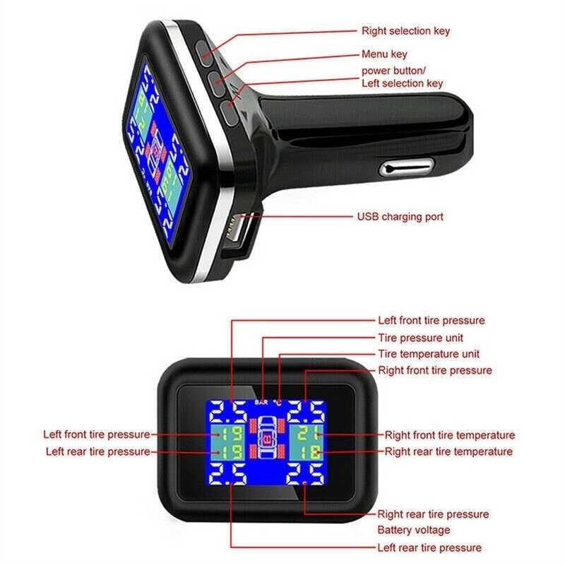 ❤ รถ TPMS ระบบตรวจสอบความดันยาง Tmps,หน้าจอ LCD USB ระบบเตือ