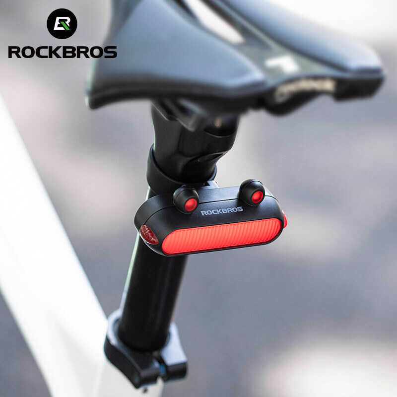 ROCKBROS Bicycle Light Frog Tail Light 5 Light Modes 180°Visible Range Bike Signal Light Ipx6 Water