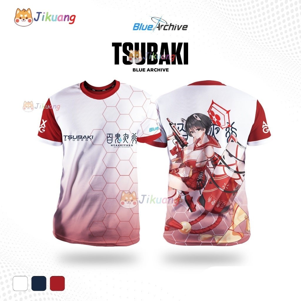 Blue Archive - Reisa_Tsubaki_Tsukuyo_Yuuka_Atsuko _ เสื้อยืดสําหรับเล่นเกม﻿