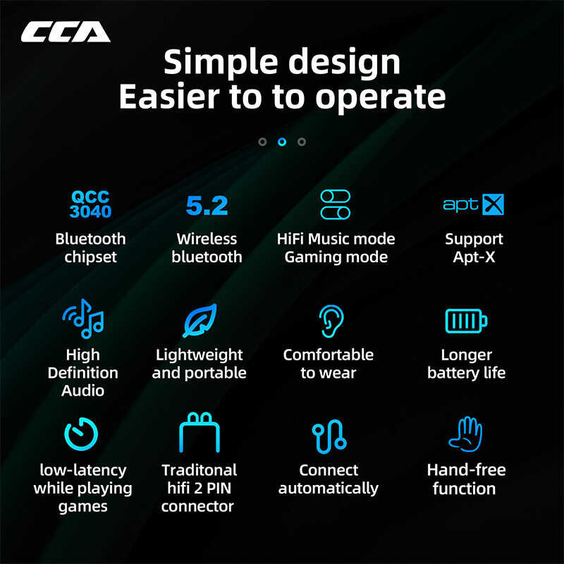 หูฟังไร้สาย,หูฟังโมดูลบลูทูธ5.2ใช้ได้กับบลูทูธเ CCA BTX