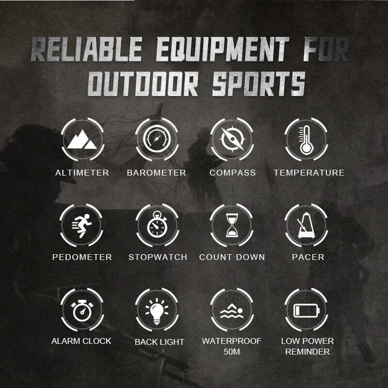 APACHE NORTH EDGE 46นาฬิกาผู้ชาย,เครื่องวัดความสูงเข็มทิศเคร