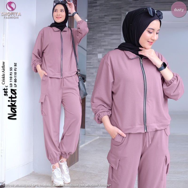 Nakita JOGGER CARGO CRINKLE AIRFLOW SET // NAKITA ONE SET // NAKITA SET // ชุดสตรีขาย // ONE SET Pl