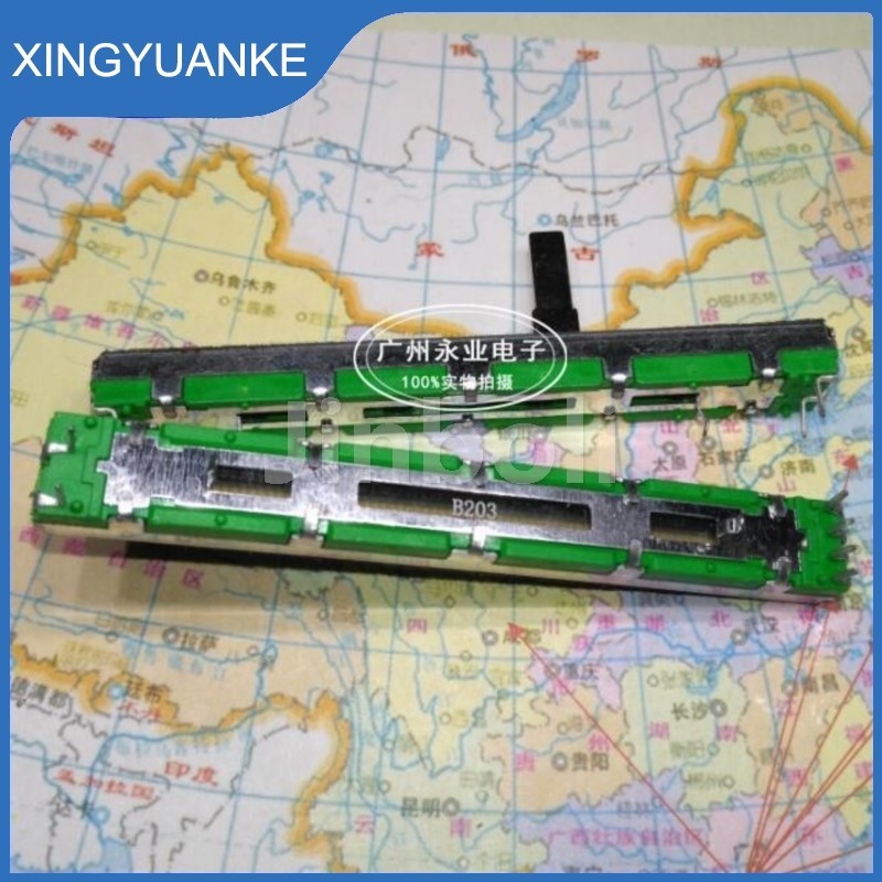 2PCS SC6080GH 75 มม.ตรงสไลด์ Potentiometer Resistor B203 20K Ohm Double Linear 6Pins Mixer Fader B20