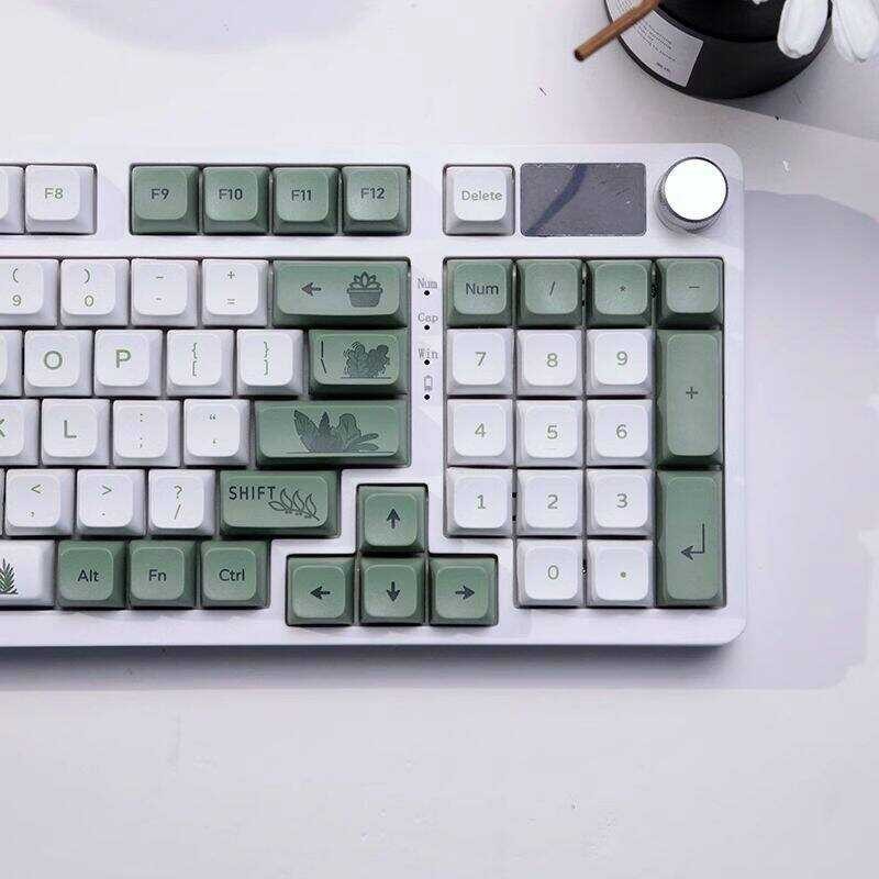 Green 【Keycap Only】Matcha Botanical Keycap Minimalist Personalized keycap 125 keys XDA Profile PB