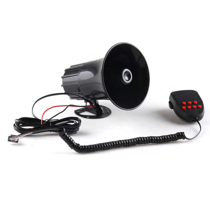 ❤ 7 Sound 50W 12V Warning Alarm 120Db Siren Air Horn Megaphone Loudspeaker With Microphone For Ca