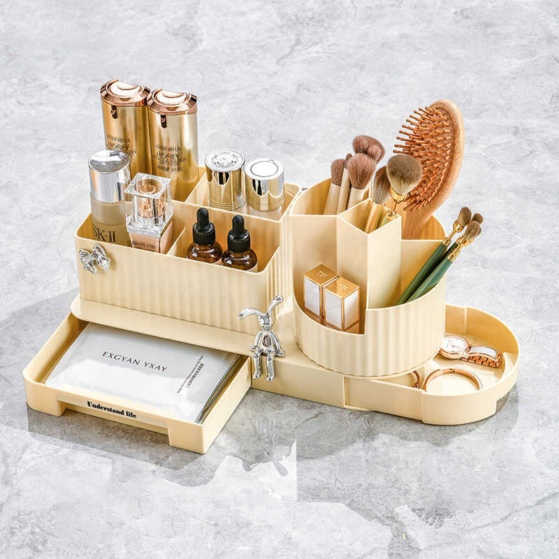 drawer storage Desktop Multifunctional tissue box Makeup brush lipstick dresser skin care shelf