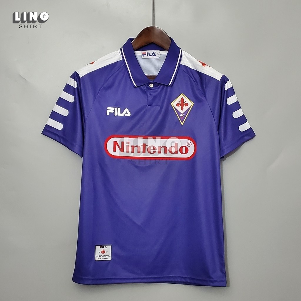 98-99 Fiorentina Home Retro Soccer Jersey ฟุตบอล