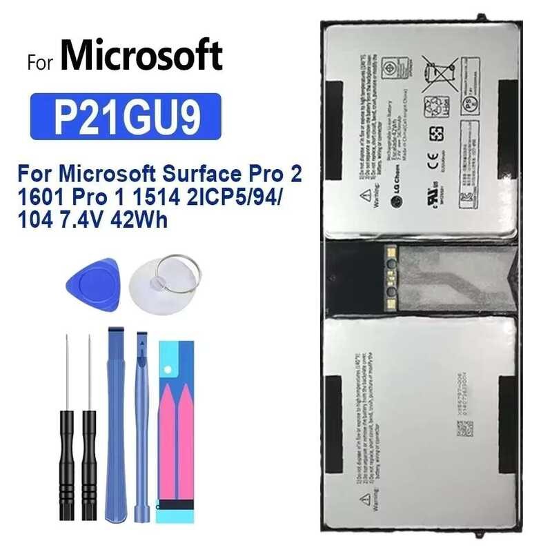 For Microsoft Surface Pro 2 1601 Pro 1 1514 2ICP5/94/104 7.4V 42Wh P21GU9 แบตเตอรี่ 5676mAh