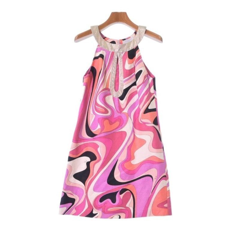 Emilio Pucci Ping PINK M O Dress White Women Patterned all over Purple Direct from Japan Secondhand