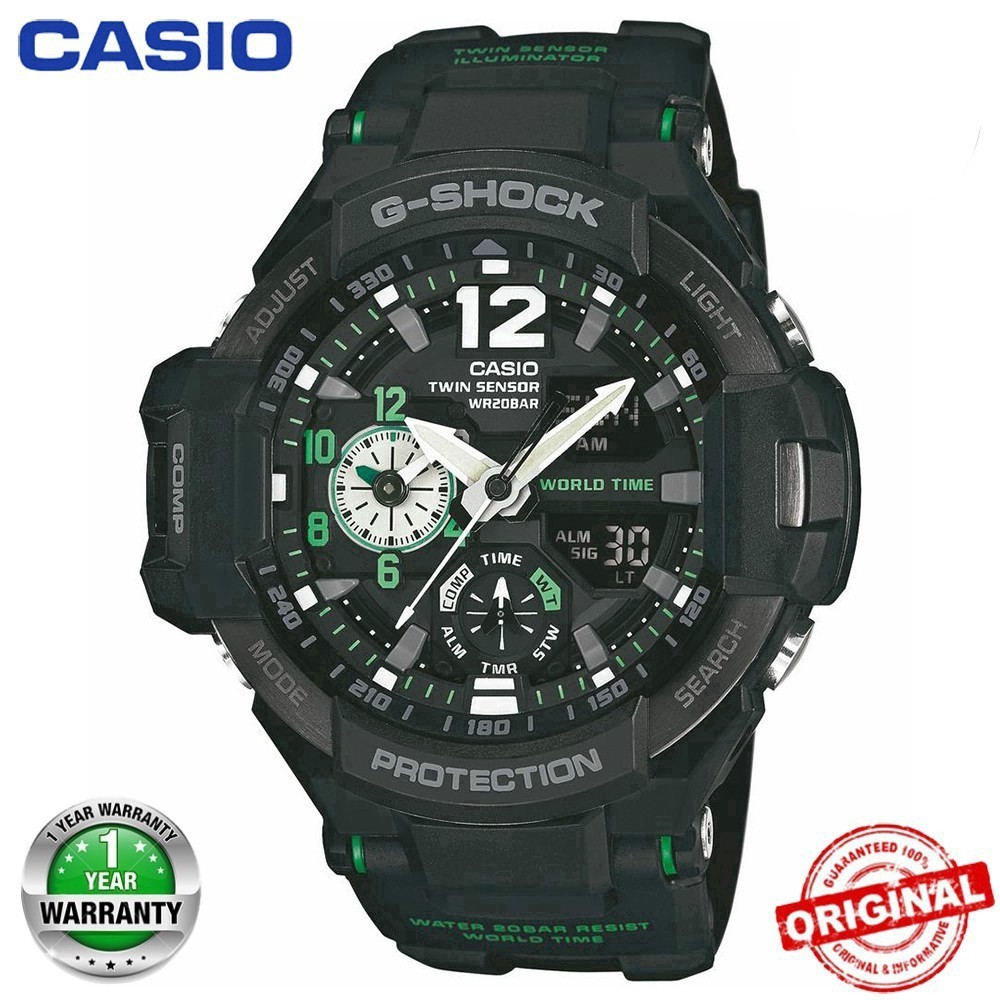 Casio G-Shock ของแท้ 100% ga1100 นาฬิกาข้อมือควอตซ์ เรซิน หน้าปัดสีดํา สําหรับผู้ชาย
