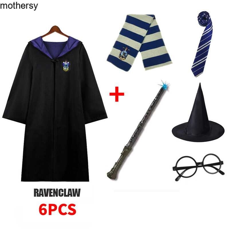 Mothersy 【Queenin】6Pcs Potter คอสเพลย์ Robe โรงเรียน Graduation Party เครื่