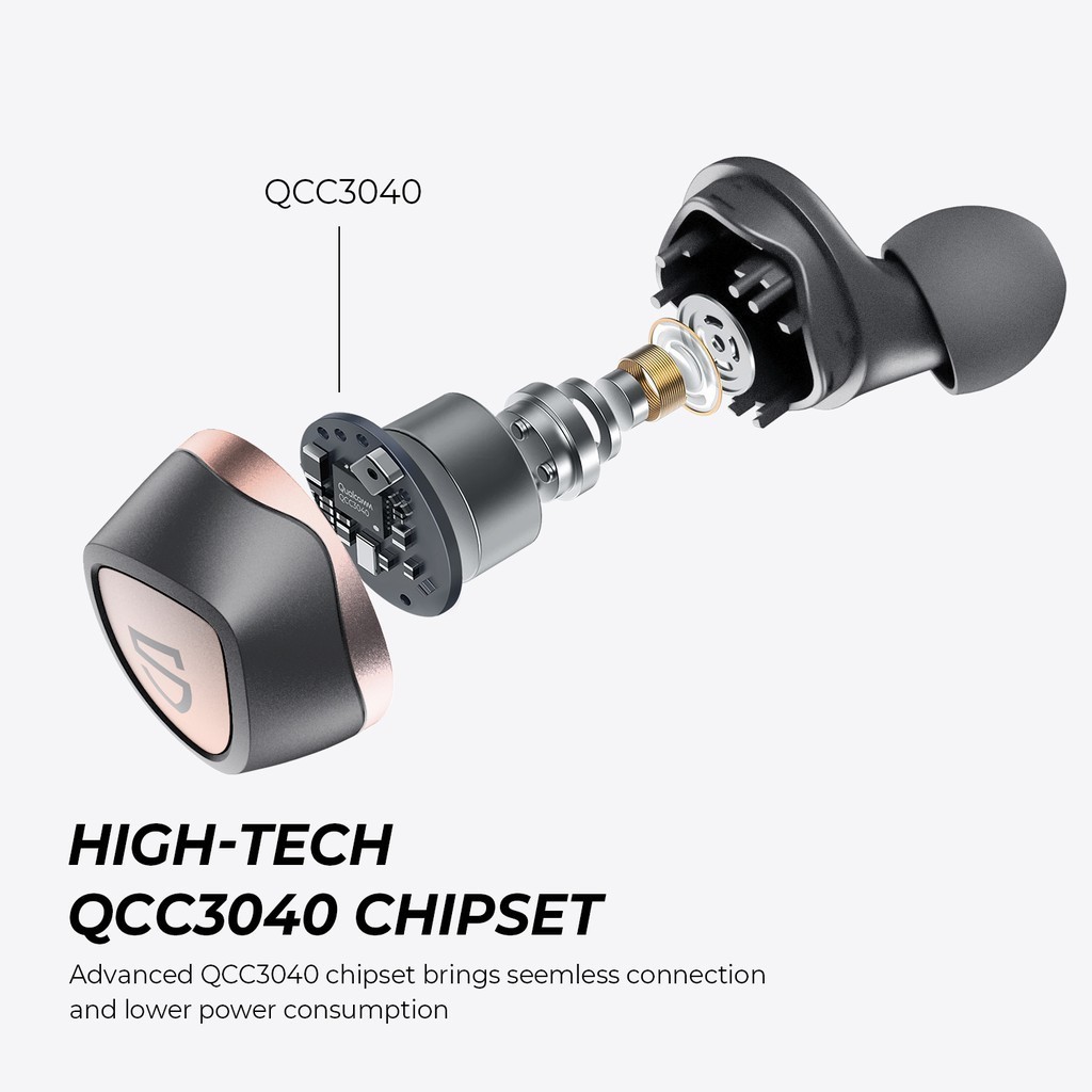 SoundPEATS Sonic Bluetooth 5.2 earphones Gaming mode Wireless Earphone Earbuds CVC 8.0 Noise Cancel
