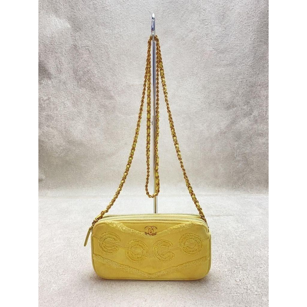 CHANEL Shoulder Bag Coco Denim Yellow Direct from Japan Secondhand