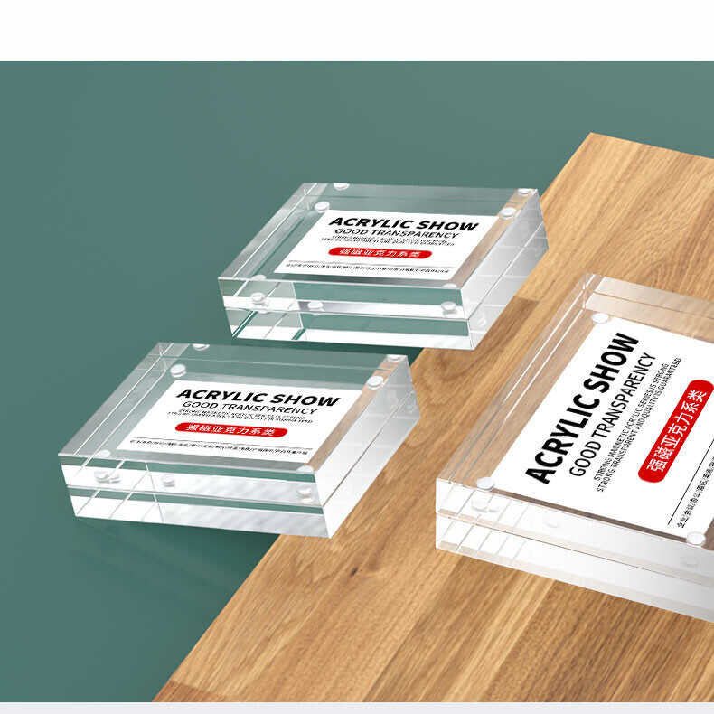 Tabletop Acrylic Menu Display Stand Label Holder Desk Sign Counter Display Stand Acrylic Block Fram