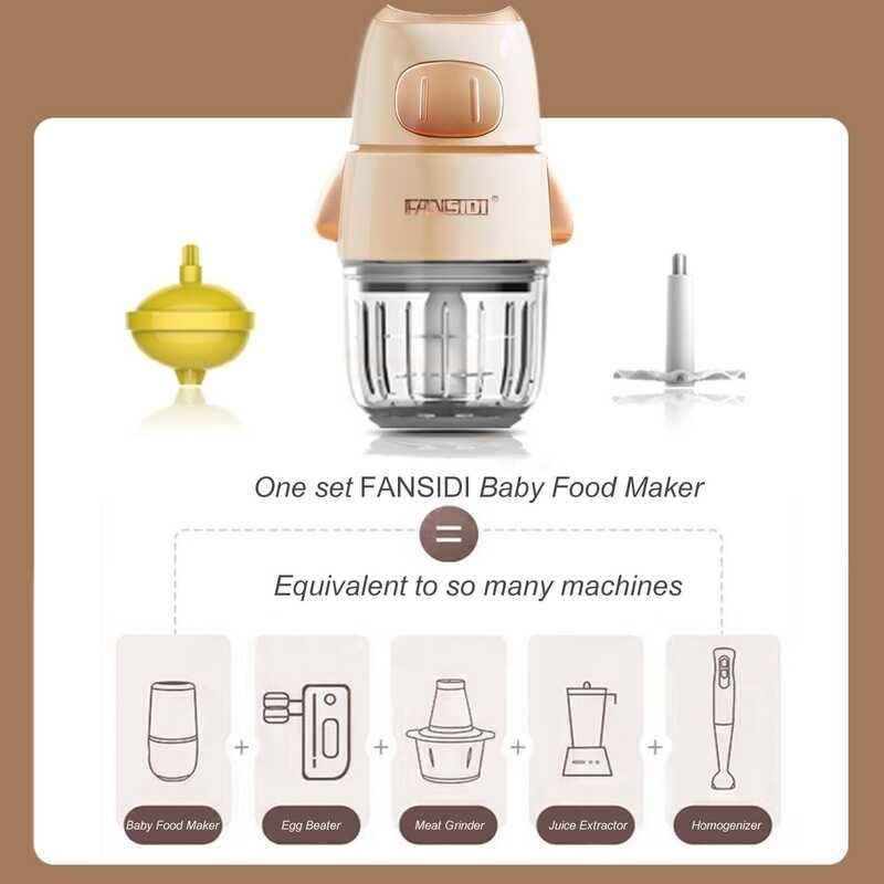 Processor Maker for Fruit Vegetable Meat 300ML Food Blender - Baby Shower Gifts Set